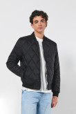 Chaqueta unicolor bomber acolchada con rombos decorativos