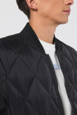 Chaqueta unicolor bomber acolchada con rombos decorativos