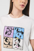 Camiseta crop top crema con diseño de Animaniacs