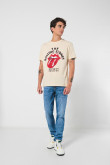 Camiseta manga corta con estampado en frente y espalda de Rolling Stones