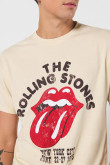 Camiseta manga corta con estampado en frente y espalda de Rolling Stones