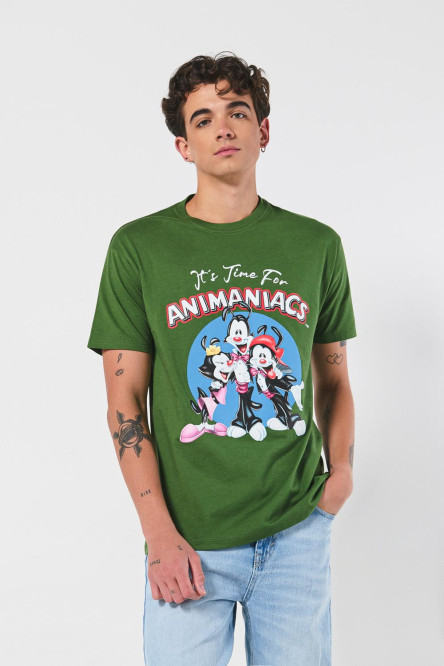 Camiseta manga corta con estampado en frente y espalda de Animaniacs