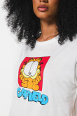 Camiseta de Garfield crema clara con cuello redondo