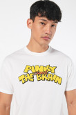 Camiseta manga corta crema con diseños de Pinky y Cerebro