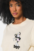 Camiseta unicolor para mujer manga corta estampada en frente de Dot de Animaniacs.