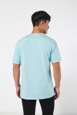 Camiseta unicolor para hombre en algodón, fit hombro rodado cuello en rib