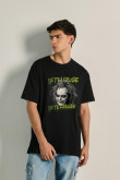 Camiseta oversize unicolor con diseño de Beetlejuice