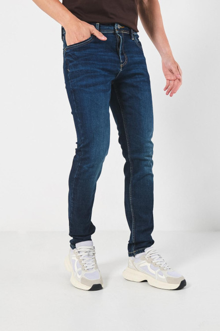 Jean skinny azul oscuro con tiro bajo y ajuste ceñido