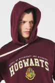 Buzo rojo oscuro oversize de Harry Potter con capota