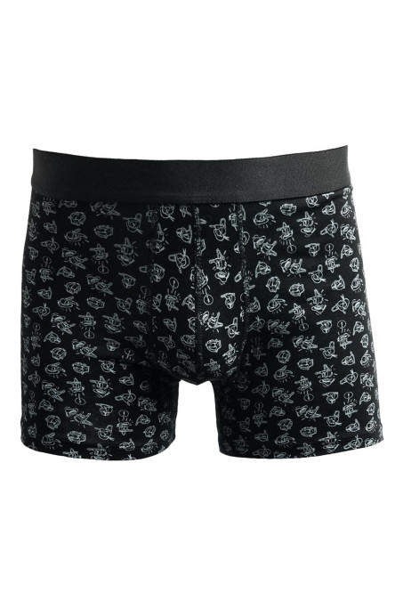 Bóxer brief-medio negro en algodón con diseños de Donald