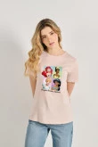 Camiseta de Princesas de Disney unicolor manga corta