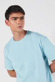 Camiseta manga corta unicolor con para hombre cuello redondo básica.