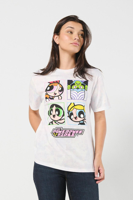 Camiseta de Chicas Superpoderosas lila con manga corta