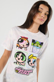 Camiseta de Chicas Superpoderosas lila con manga corta