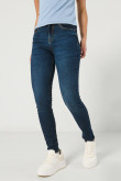 Jean tiro alto jegging azul oscuro ajustado con 5 bolsillos