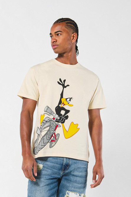 Camiseta kaki con diseño de Looney Tunes y cuello redondo