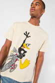 Camiseta kaki con diseño de Looney Tunes y cuello redondo