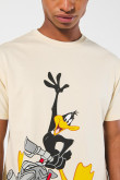 Camiseta kaki con diseño de Looney Tunes y cuello redondo