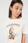 Camiseta unicolor para mujer manga corta estampada en frente de Animaniacs.