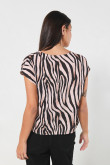 BLUSA ESTAMPADA/POLIESTER  ESCOTE V HOMBRO RODADO