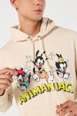 Buzo kaki con estampado de Animaniacs y capota