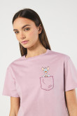 Camiseta de Pinky y Cerebro lila clara crop top