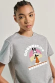 Camiseta unicolor crop top con diseño de Animaniacs