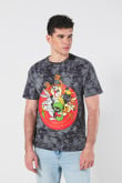 Camiseta gris tie dye manga corta con diseño de Looney Tunes