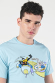 Camiseta azul clara con diseño de Looney Tunes y manga corta