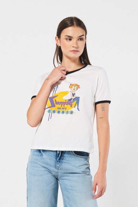 Camiseta crema clara de Los Supersónicos con manga corta