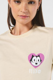 Camiseta de Félix el Gato kaki clara cuello redondo