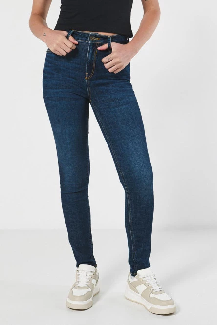 Jean Jegging tiro alto azul oscuro