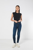 Jean Jegging tiro alto azul oscuro