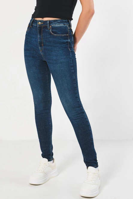 Jean jegging super alto azul oscuro