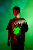 Camiseta verde oversize manga corta con diseño de Jack