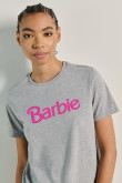 Camiseta unicolor de Barbie en algodón con manga corta