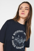 Camiseta oversize azul intensa manga corta de Harry Potter