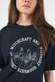 Camiseta oversize azul intensa manga corta de Harry Potter