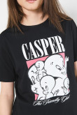 Camiseta negra con estampado de Gasparín y manga corta