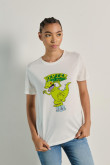 Camiseta unicolor manga corta con diseño de Reptar