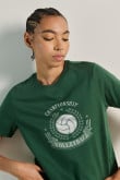 Camiseta unicolor de voleibol college con cuello redondo