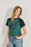 Camiseta de Stitch unicolor con manga ranglan corta