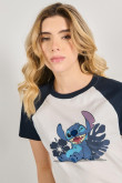 Camiseta de Stitch unicolor con manga ranglan corta