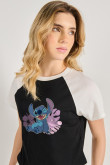 Camiseta de Stitch unicolor con manga ranglan corta