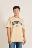 Camiseta college de Houston unicolor oversize manga corta