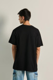 Camiseta unicolor oversize college con cuello redondo