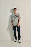 Camiseta college de Houston unicolor oversize manga corta