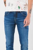 Jean azul claro tipo skinny tiro bajo con ajuste ceñido