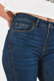 Jean tiro alto jegging azul con ajuste ceñido y cremallera