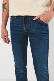 Jean azul oscuro skinny con tiro bajo y ajuste ceñido